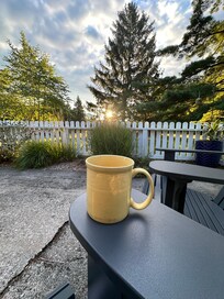 I had my morning coffee here everyday and listened to all the birds