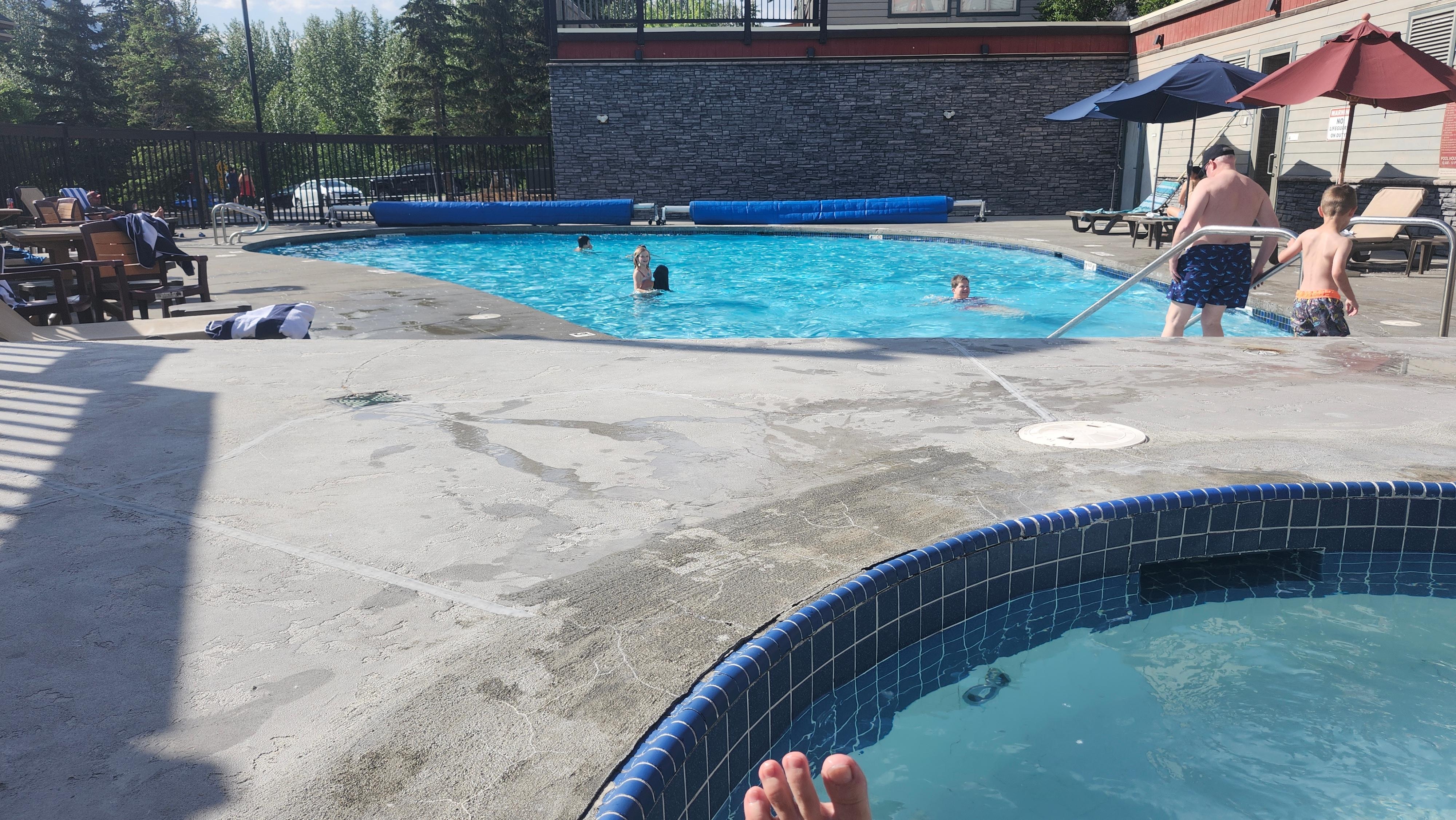 Heated swimming pool and hot tub. There are 3 hot tubs you can access