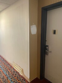 Tape on room numbers