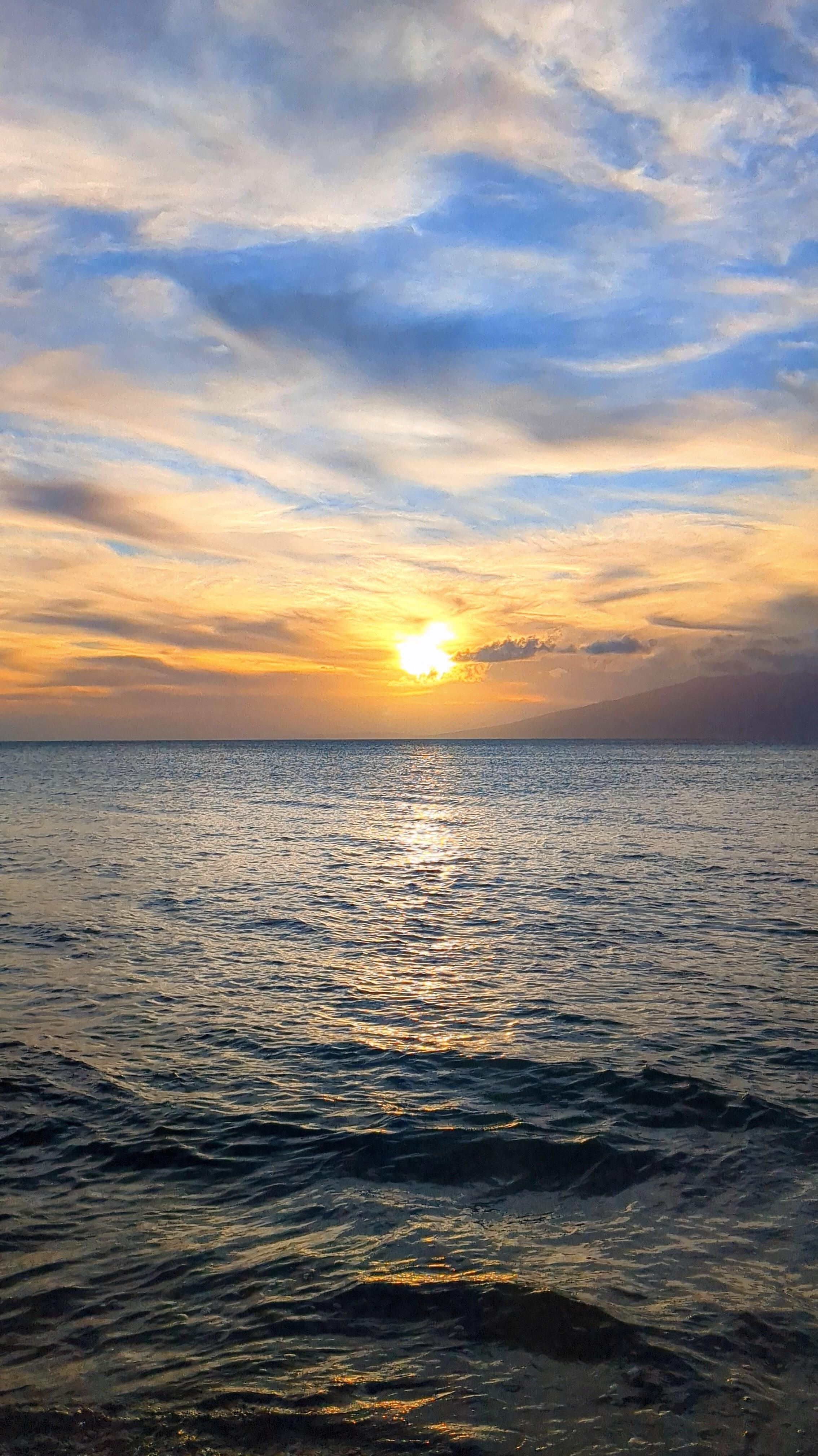 sunset at the prvate beach 