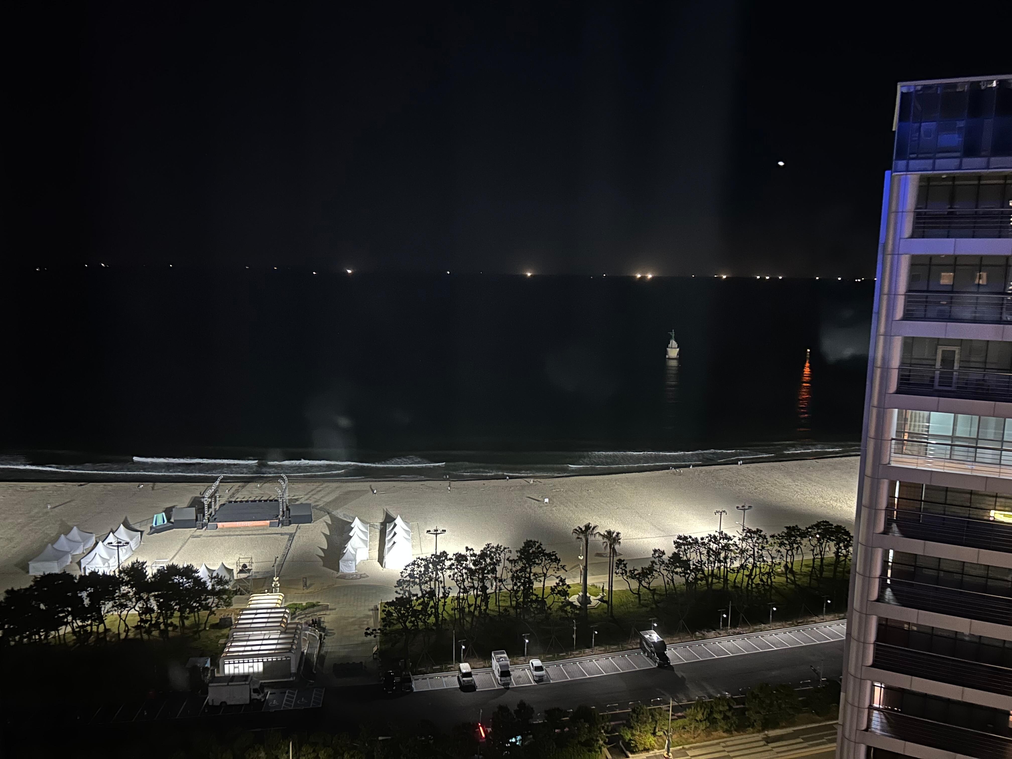 Night view of Haeundae beach