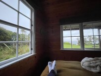 Cozy inside with a view.