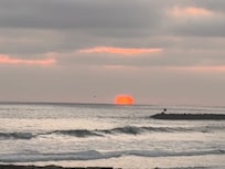 Even on gray days, the ocean sunsets were amazing. Taken from the balcony.