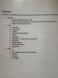 Recommendations on where to eat. Estel’s by the beach for breakfast is a must!