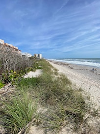 âOurâ beautiful beach looking north. We watched the rocket launch from here.