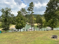 The gentle slope was easy to walk down to the lake