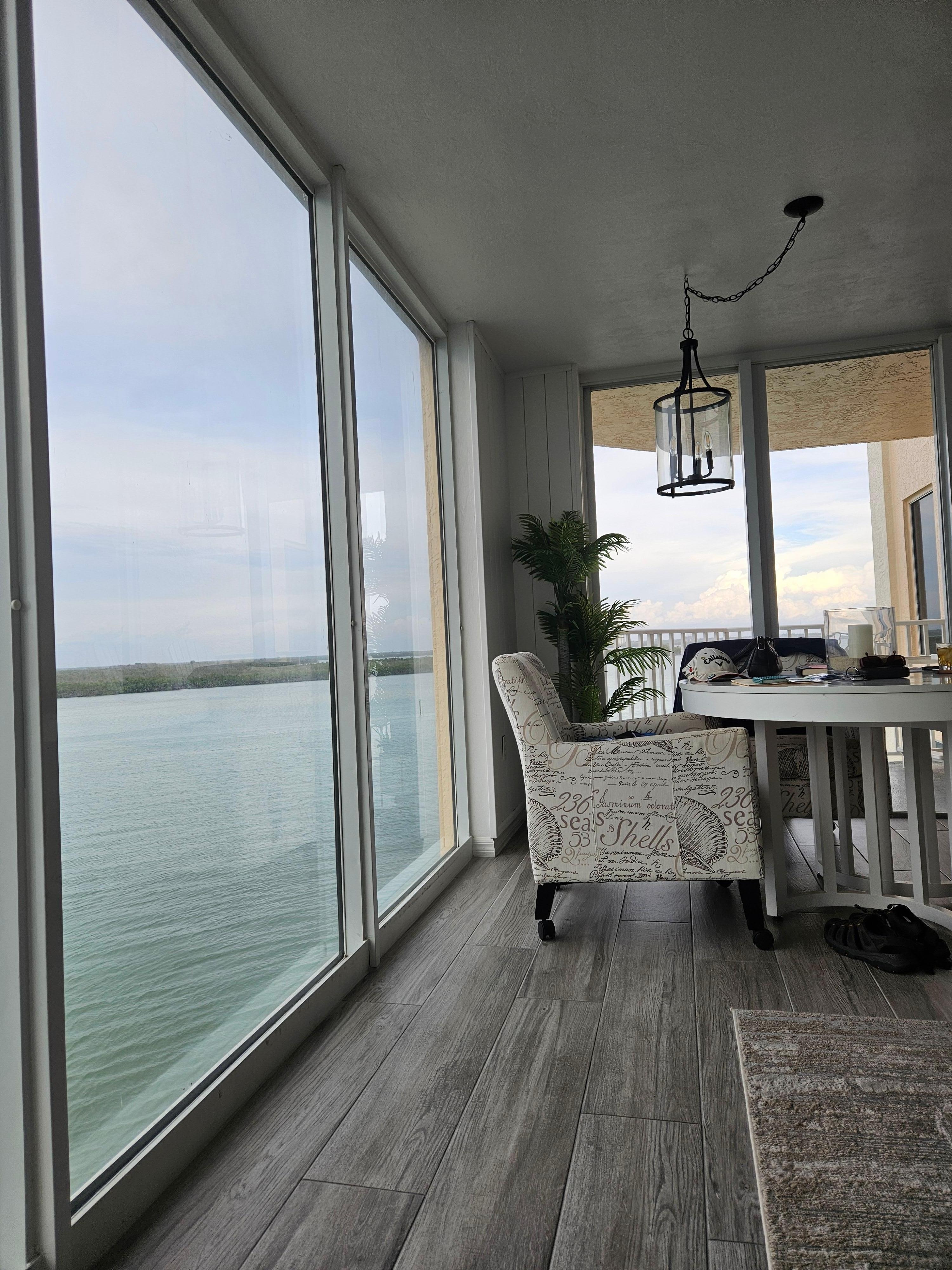 View from couch in living room