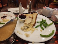 Open face turkey dinner special. Turkey was delicious, green bean cooked to perfection and for $14.95!!!