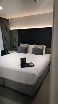 King bed (comfortable) in separate bedroom