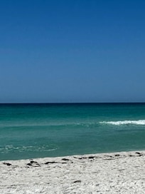 The beach outside the condo.