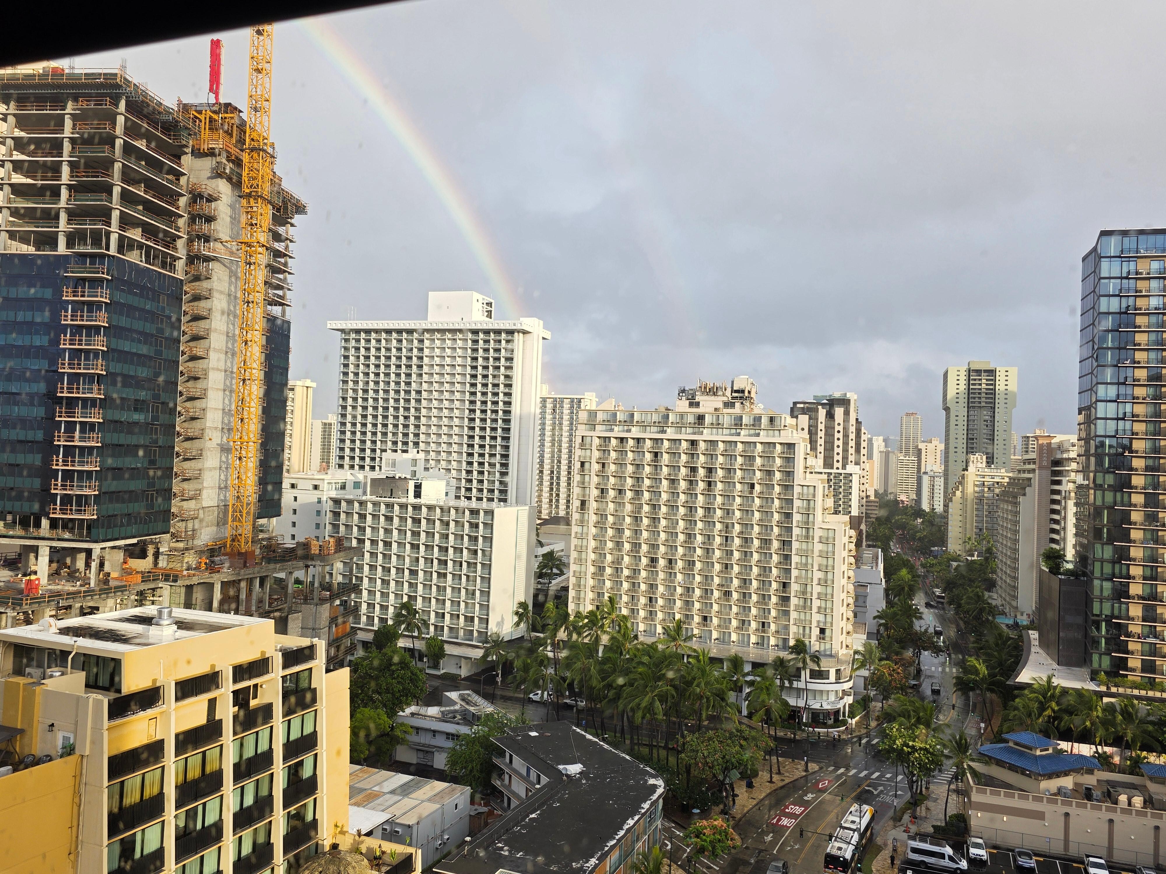 Double rainbow 🌈  first morning in my room