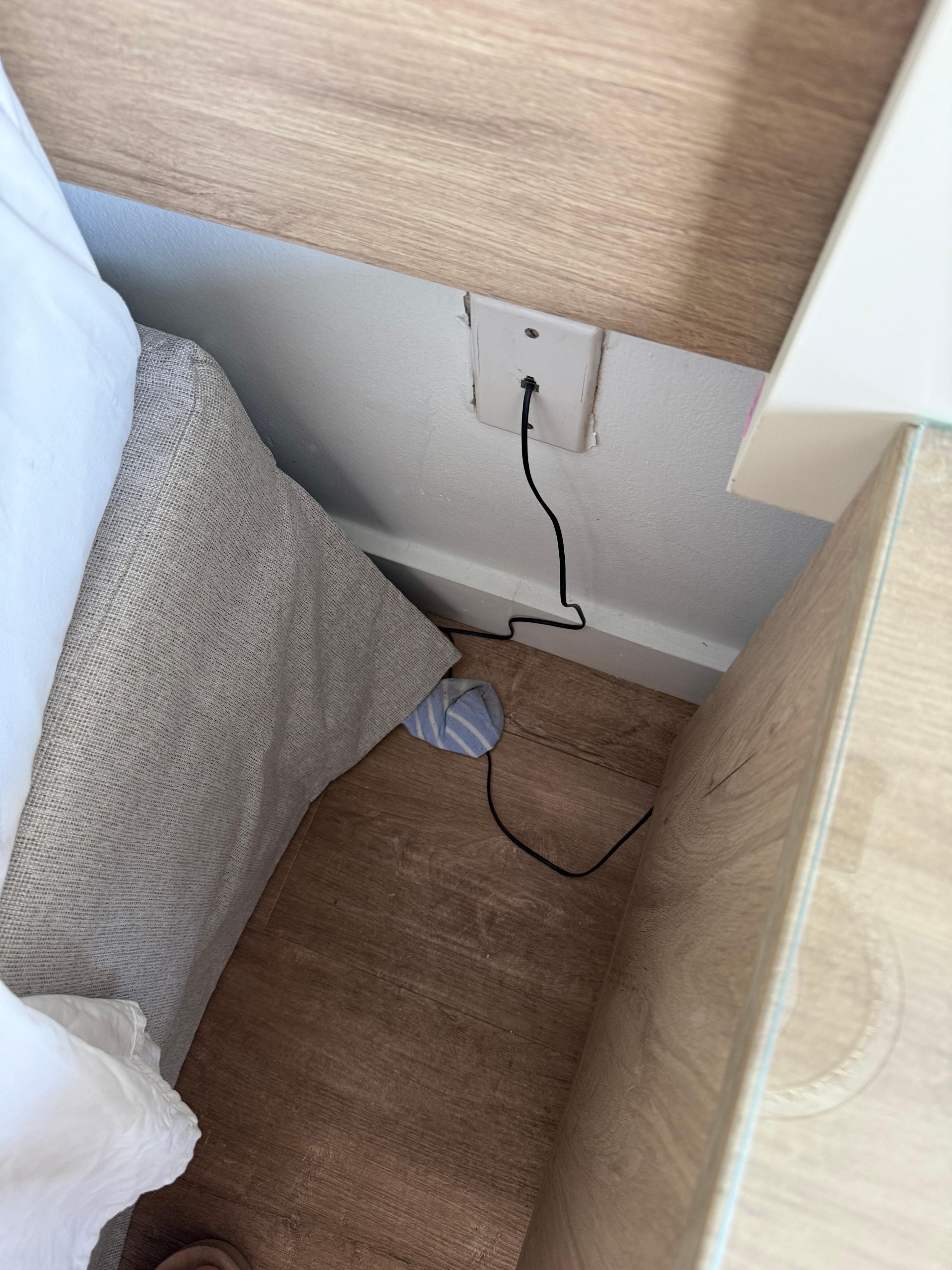 Dirty socks under bed. 