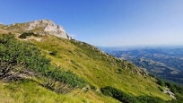 Hiking on close mountains