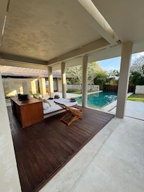 best place to unwind, next to the private pool