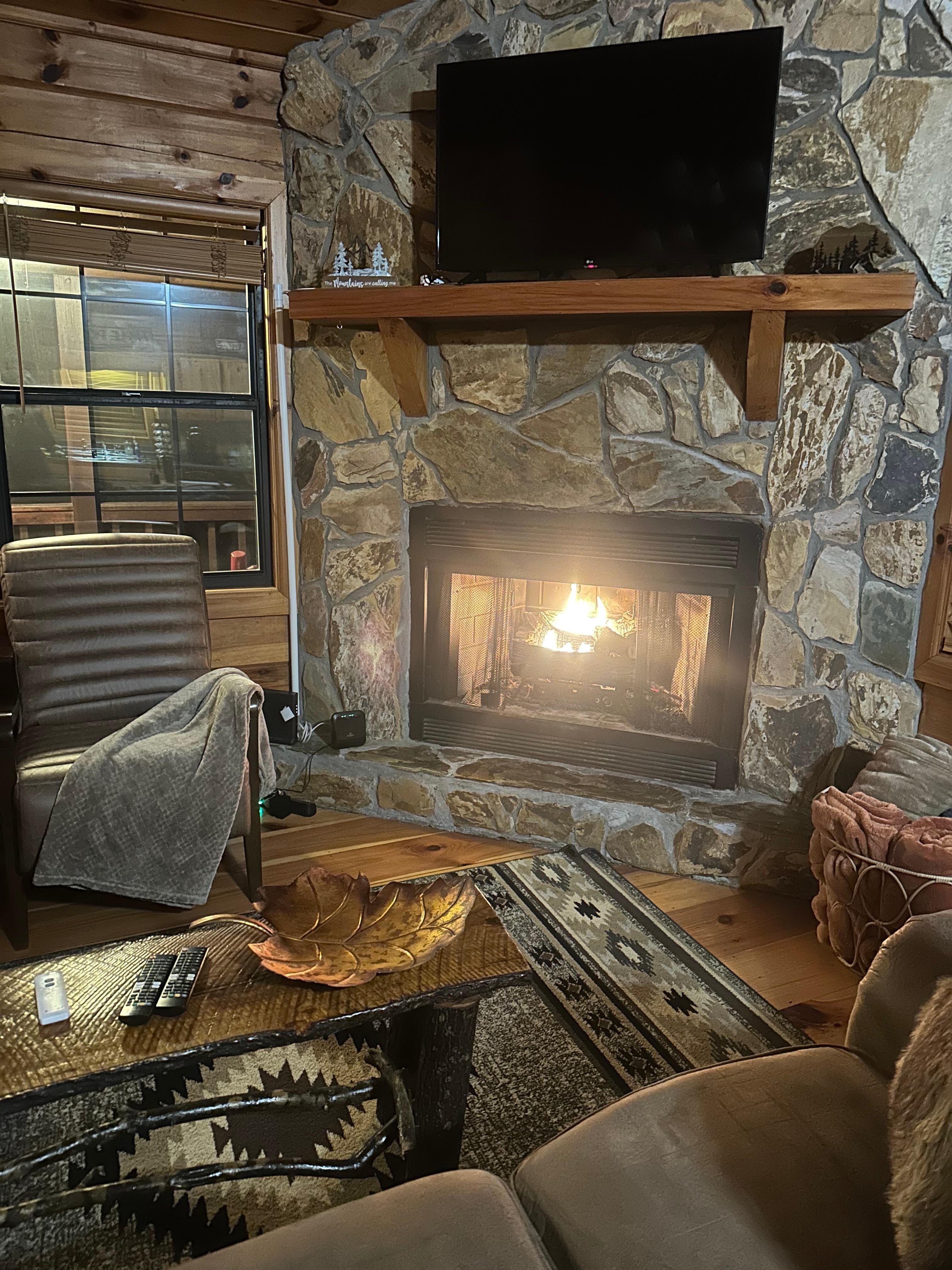 Loved the easy to use cozy fireplace 