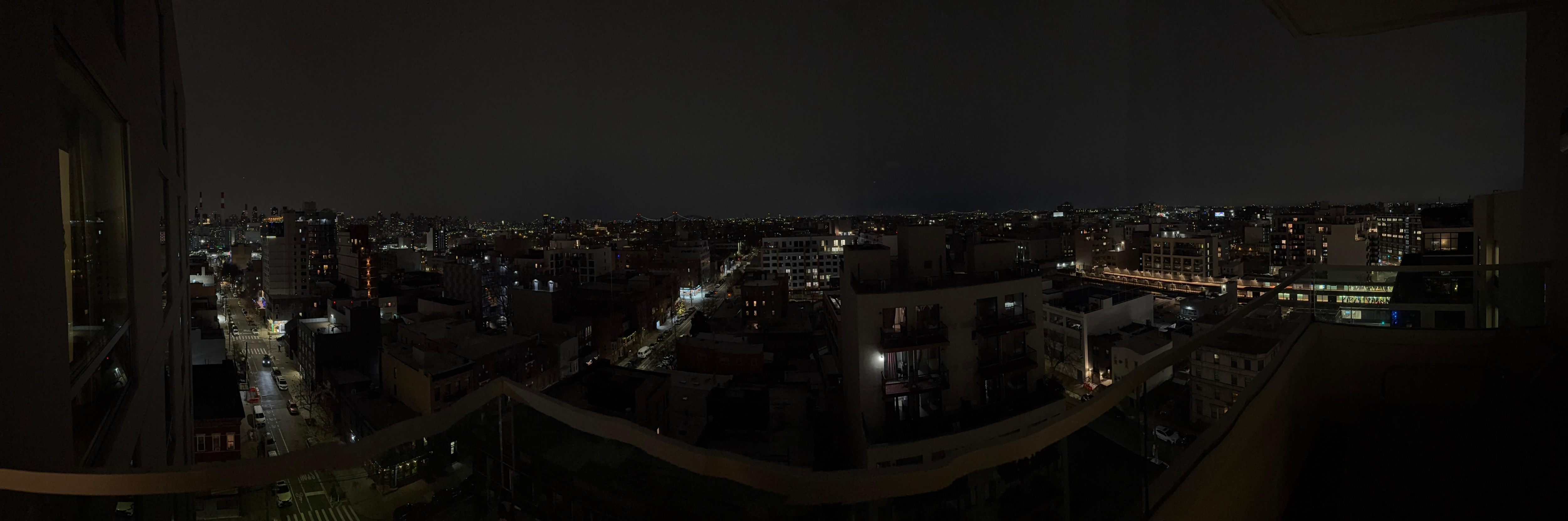 The view from our balcony at night