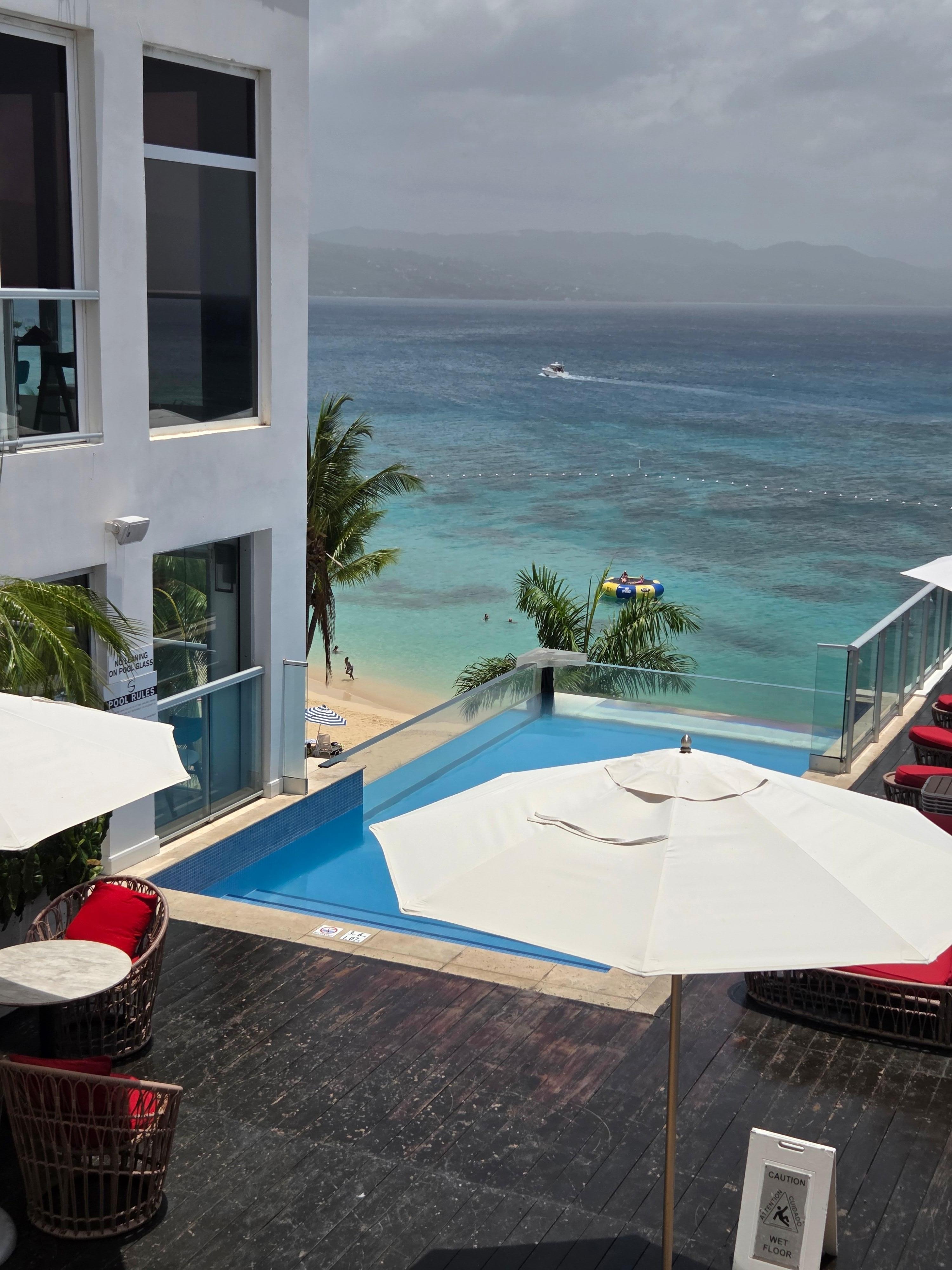 Gorgeous transparent pool on 6th floor.
