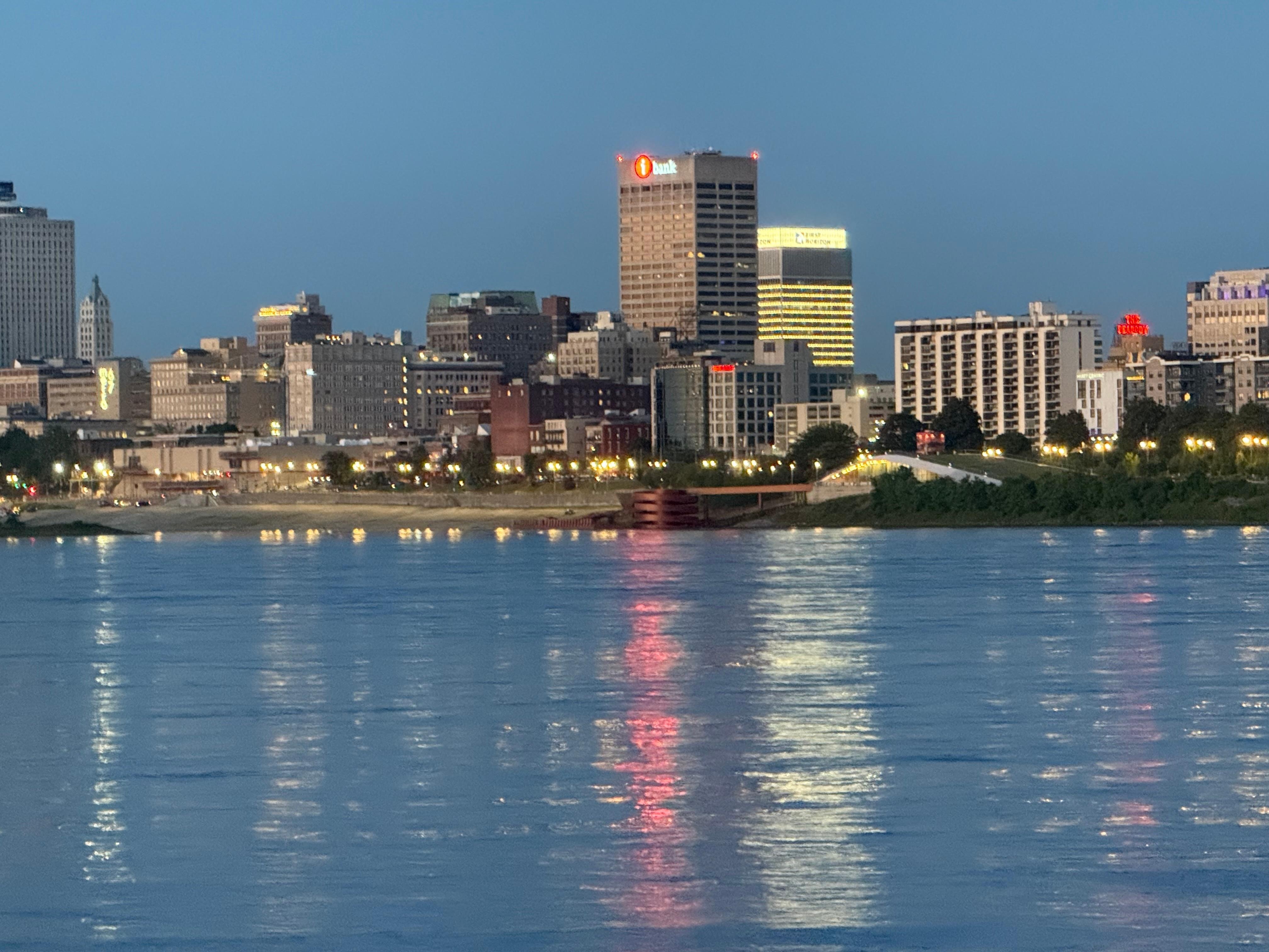 View from the riverboat dinner cruise. 15 minute walk from vrbo
