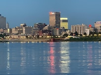 View from the riverboat dinner cruise. 15 minute walk from vrbo