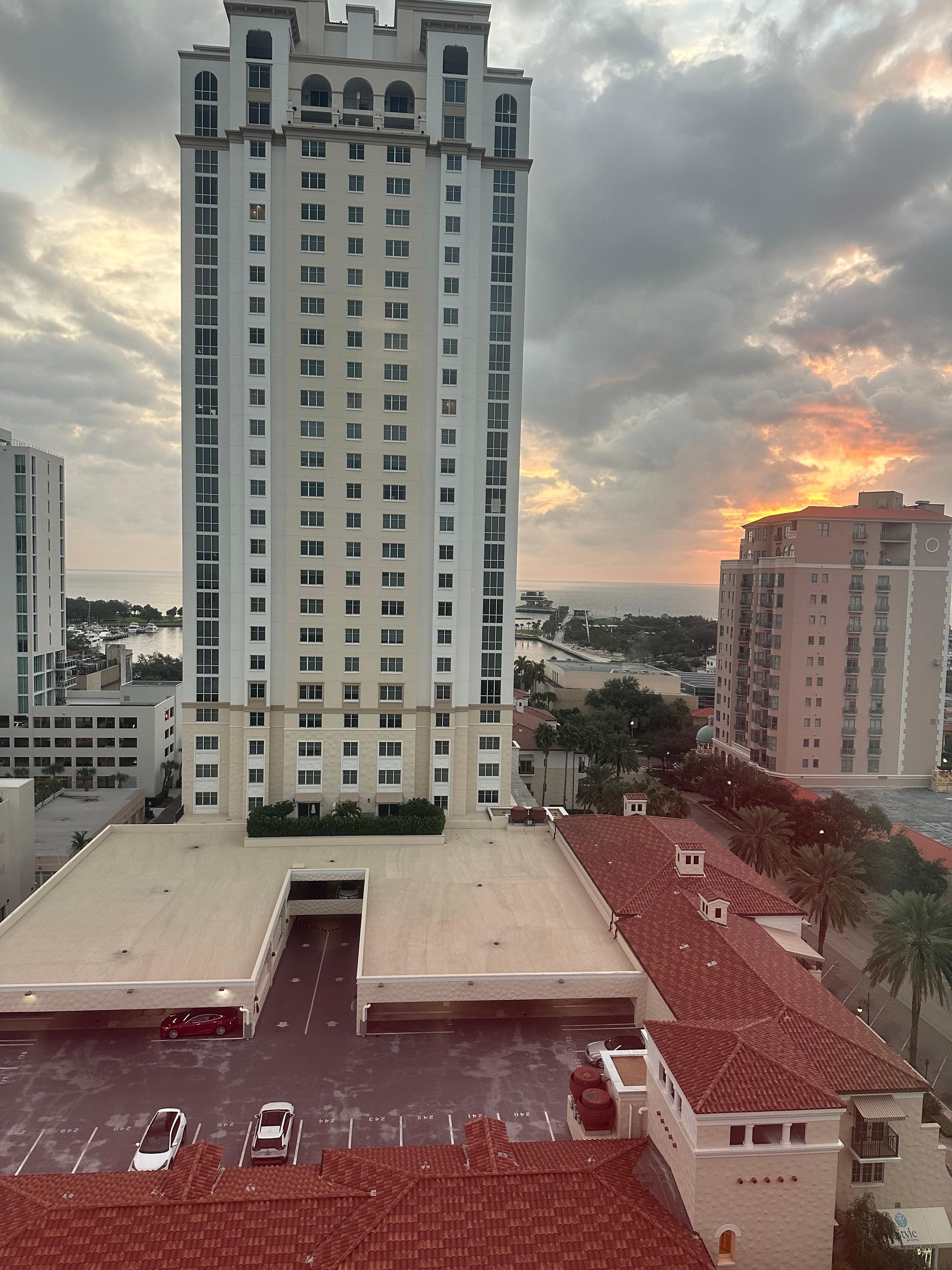 View of the pier from the room. 