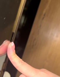 my finger was touching the reflection directly with no gap in between so this is a one sided mirror.