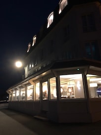 Hotel exterior, night