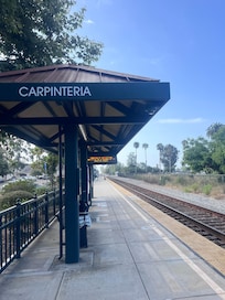 Train Station (Pacific Surfliner) 20 min to Santa Barbara $8 one way.