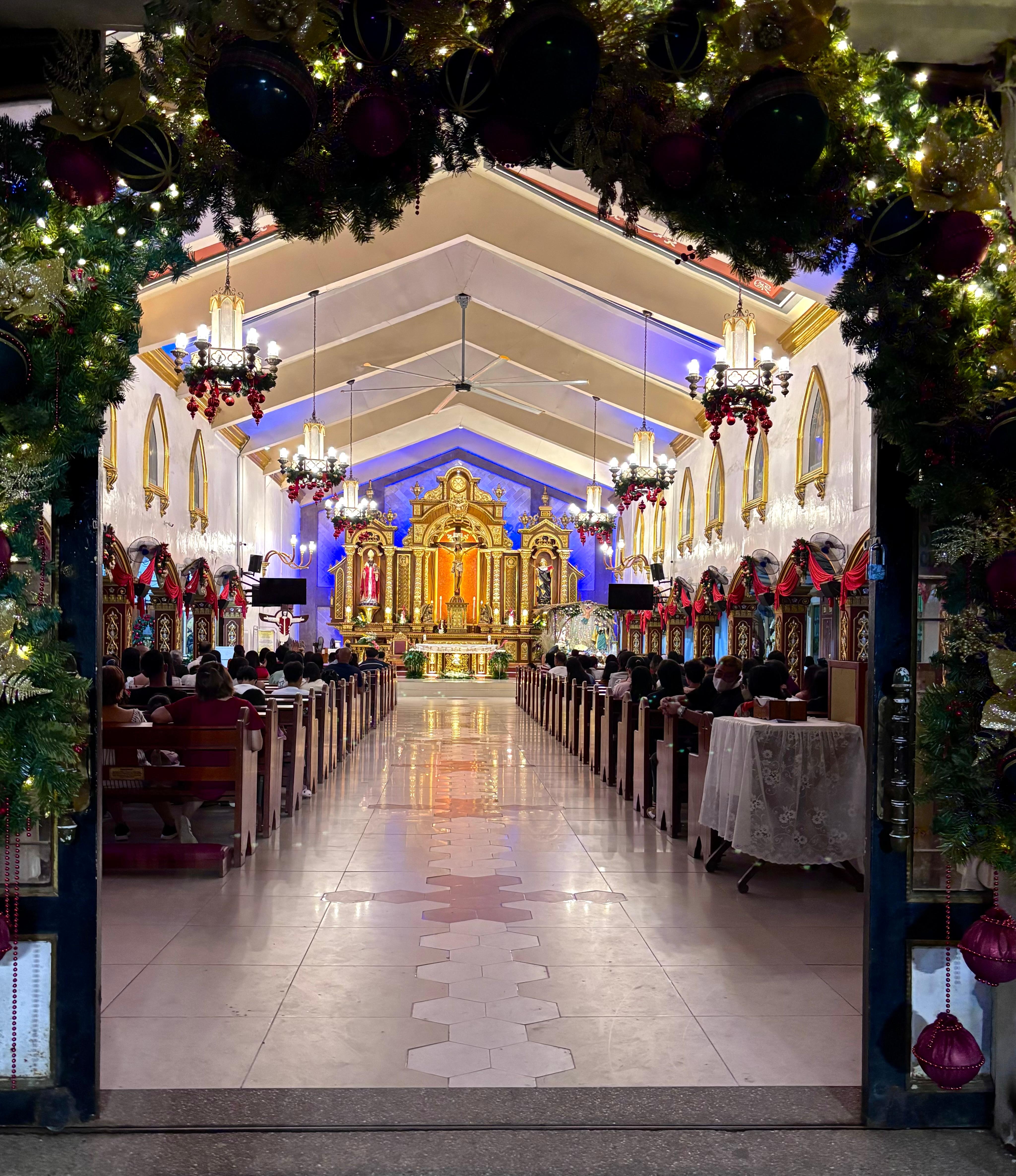 Christmas Eve Mass before the crowds arrived. 