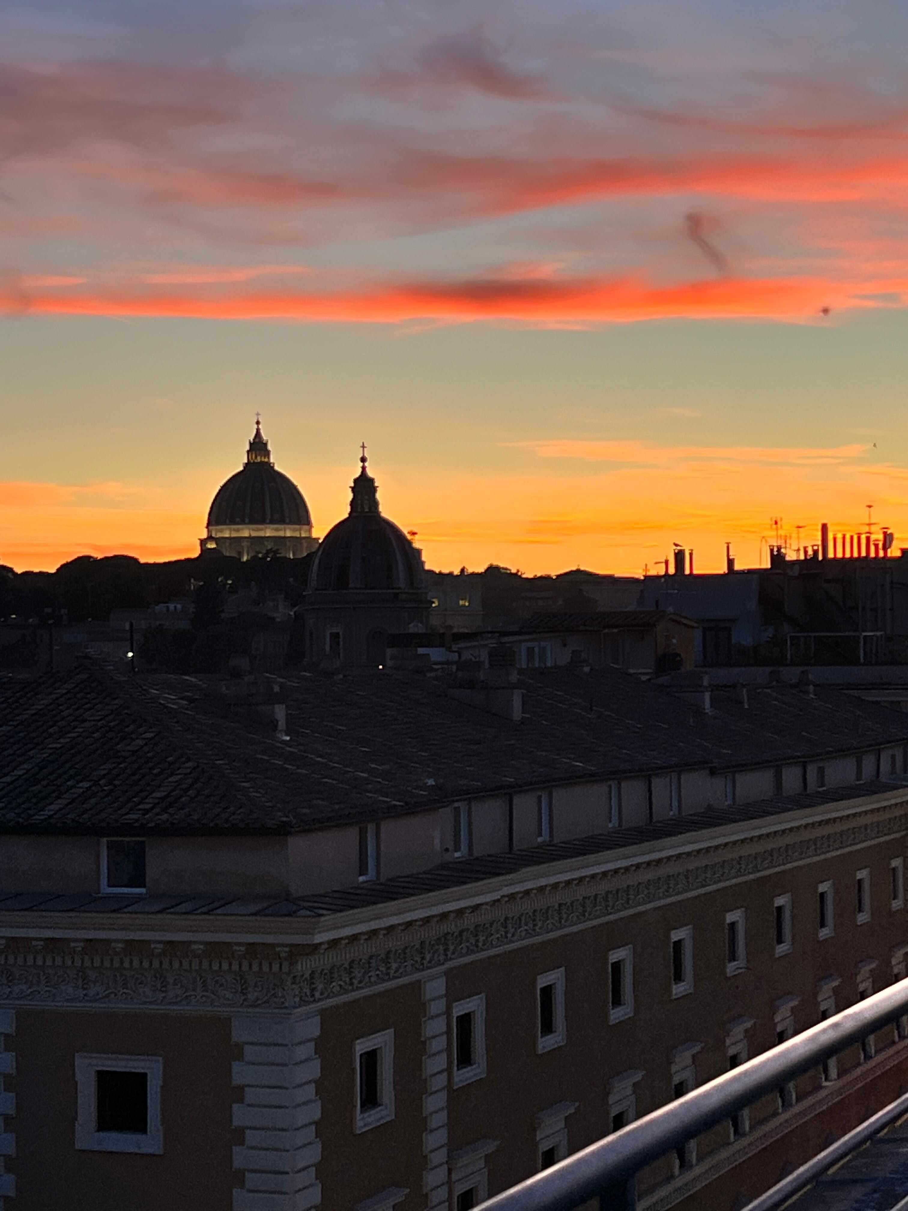 View off the rooftop , in the early evening 