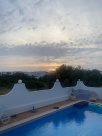 Sunset from the swimming pool view