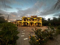 The building at sunrise