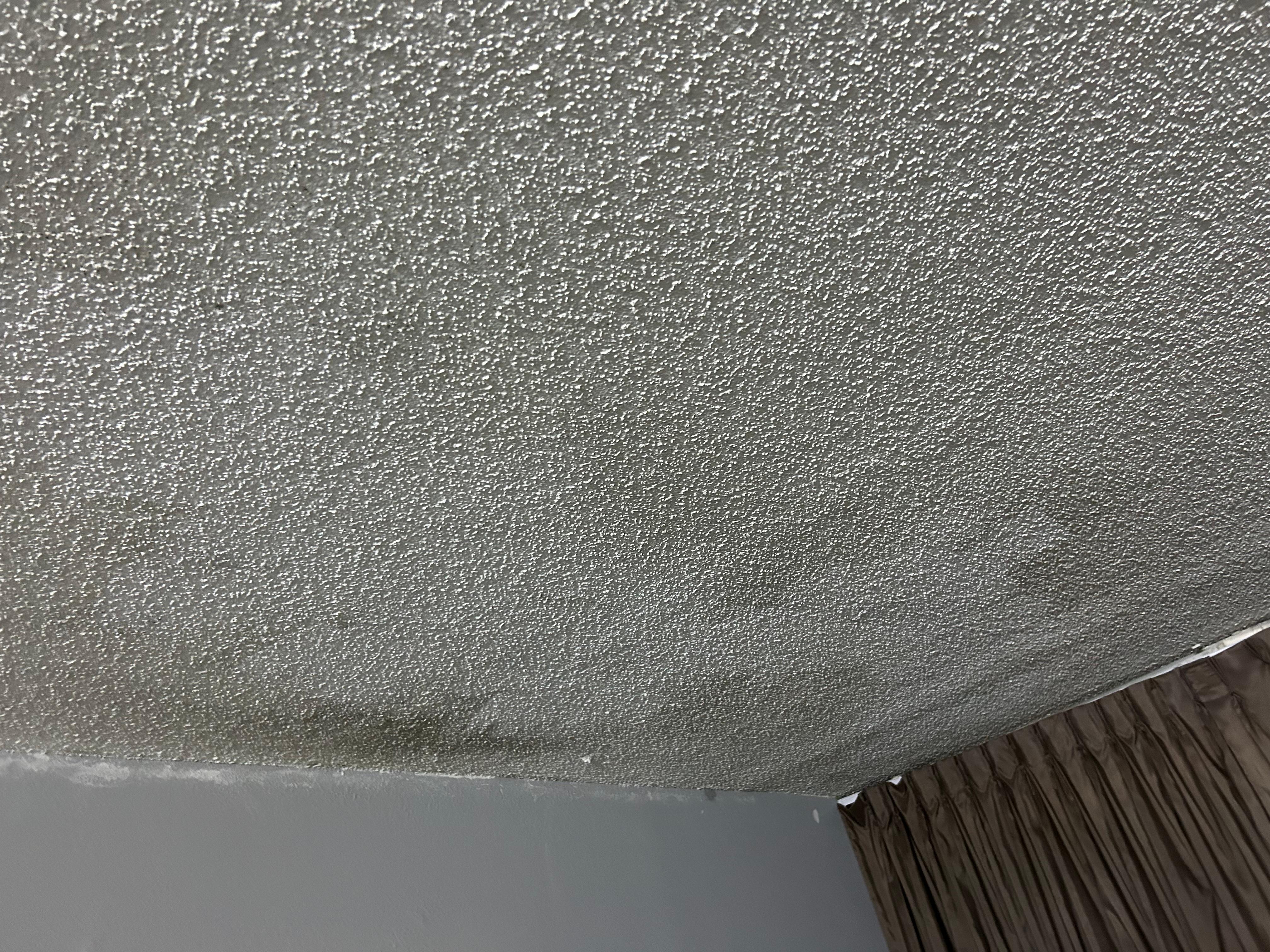 Water damage repaired but not painted with any care
