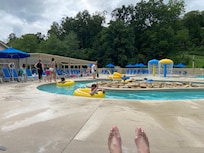 The weather did not cooperate, but access to Rumbling Bald was a wonderful alternative! Also lived the indoor pool!