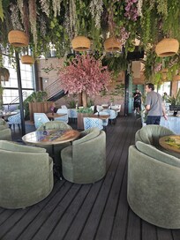 Rooftop dining.