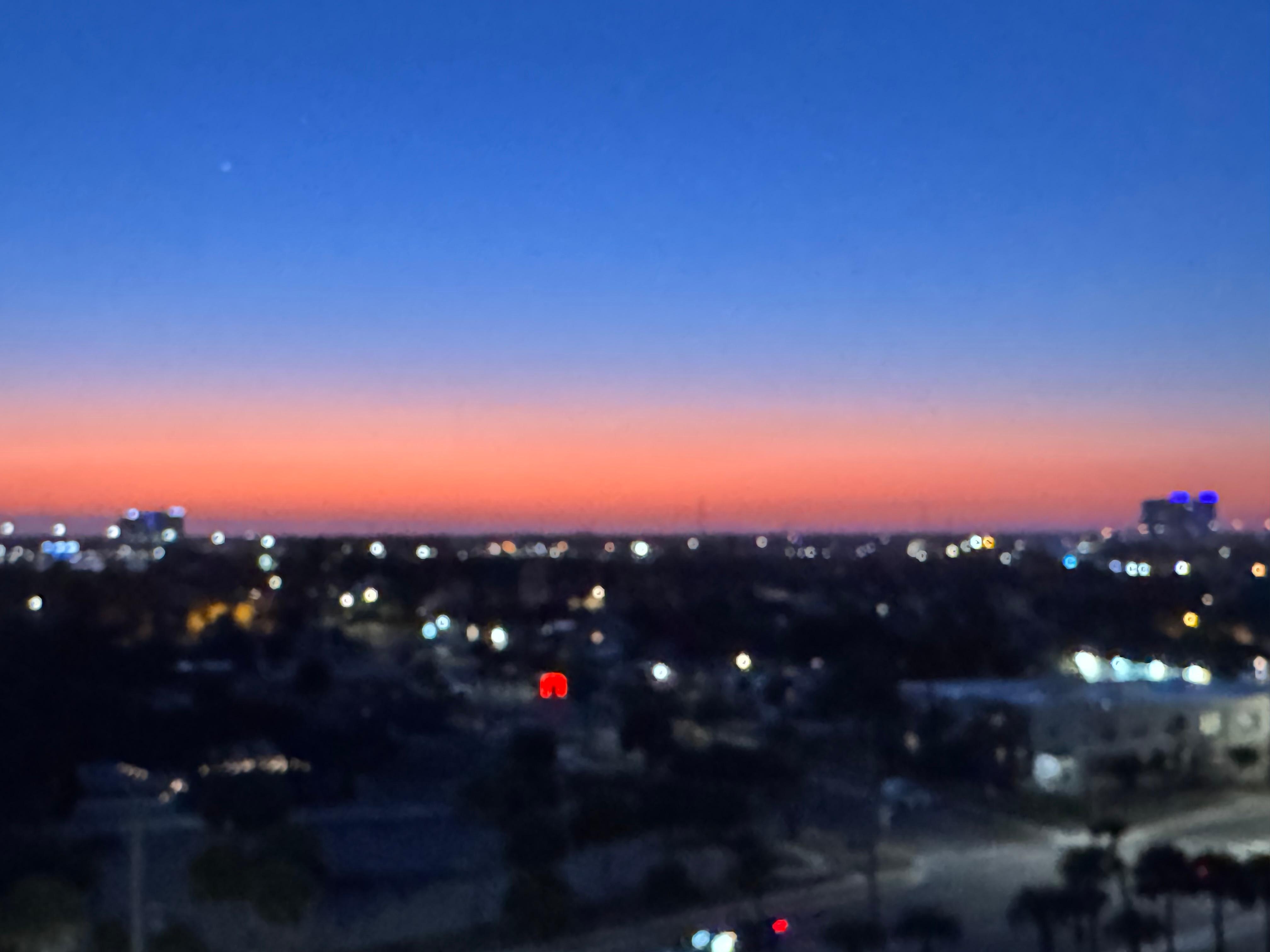 Sunset from outside room door overlooking S Atlantic Ave. 