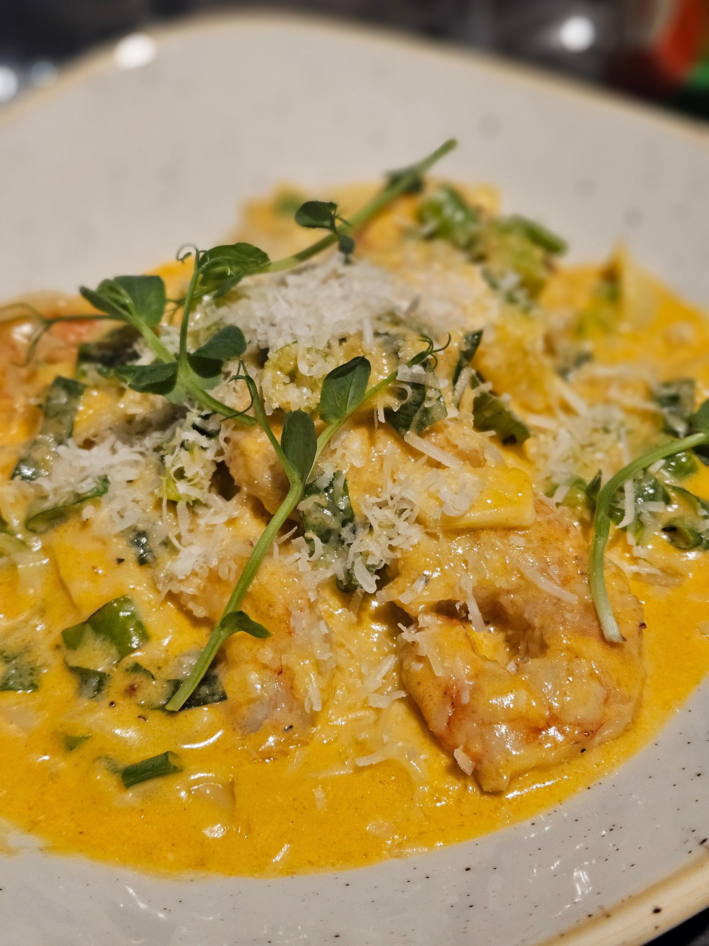 Taglatelli with Tiger Shrimp 