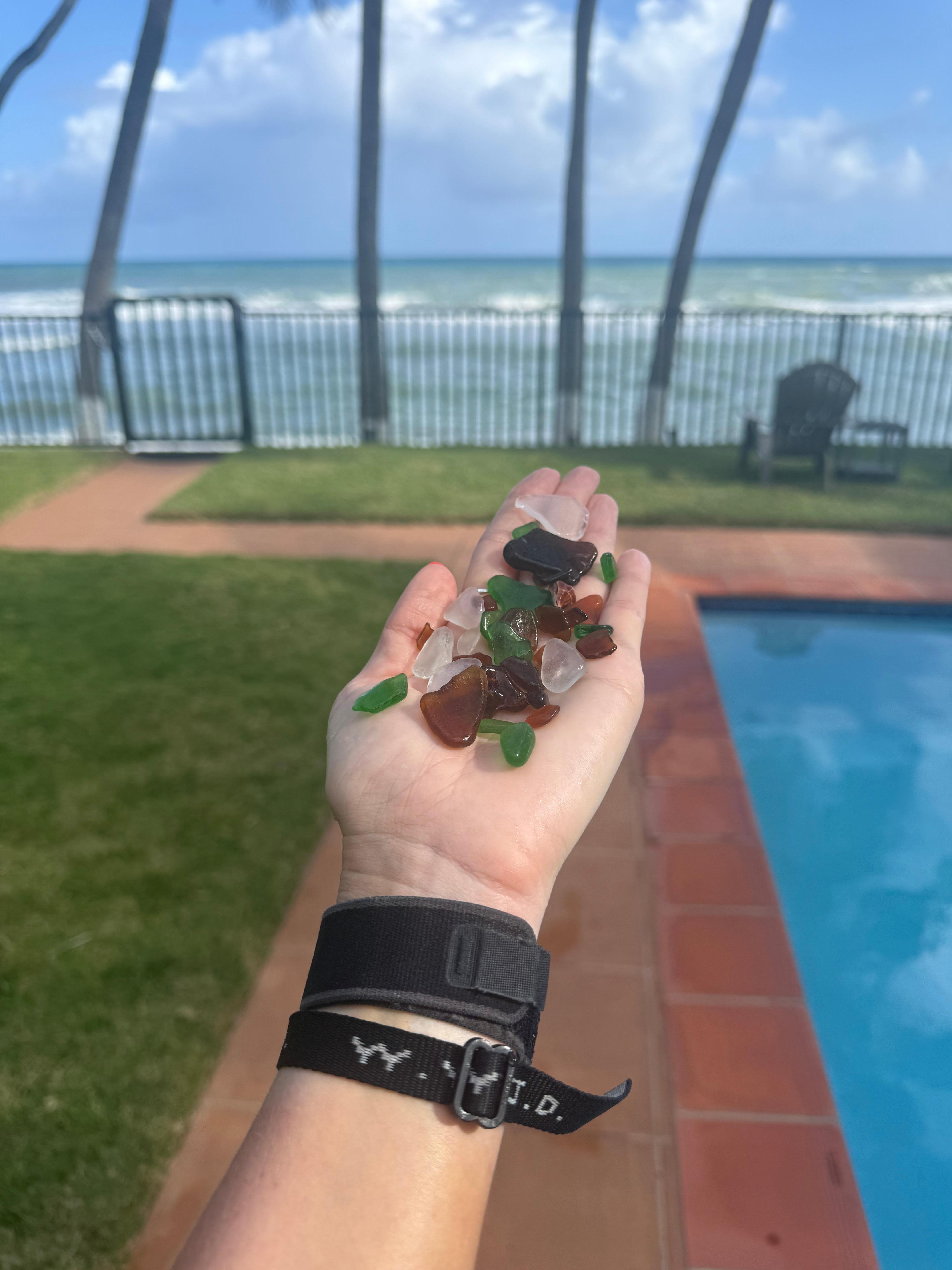 Only 10 minutes of looking for sea glass at the beach by the house. 