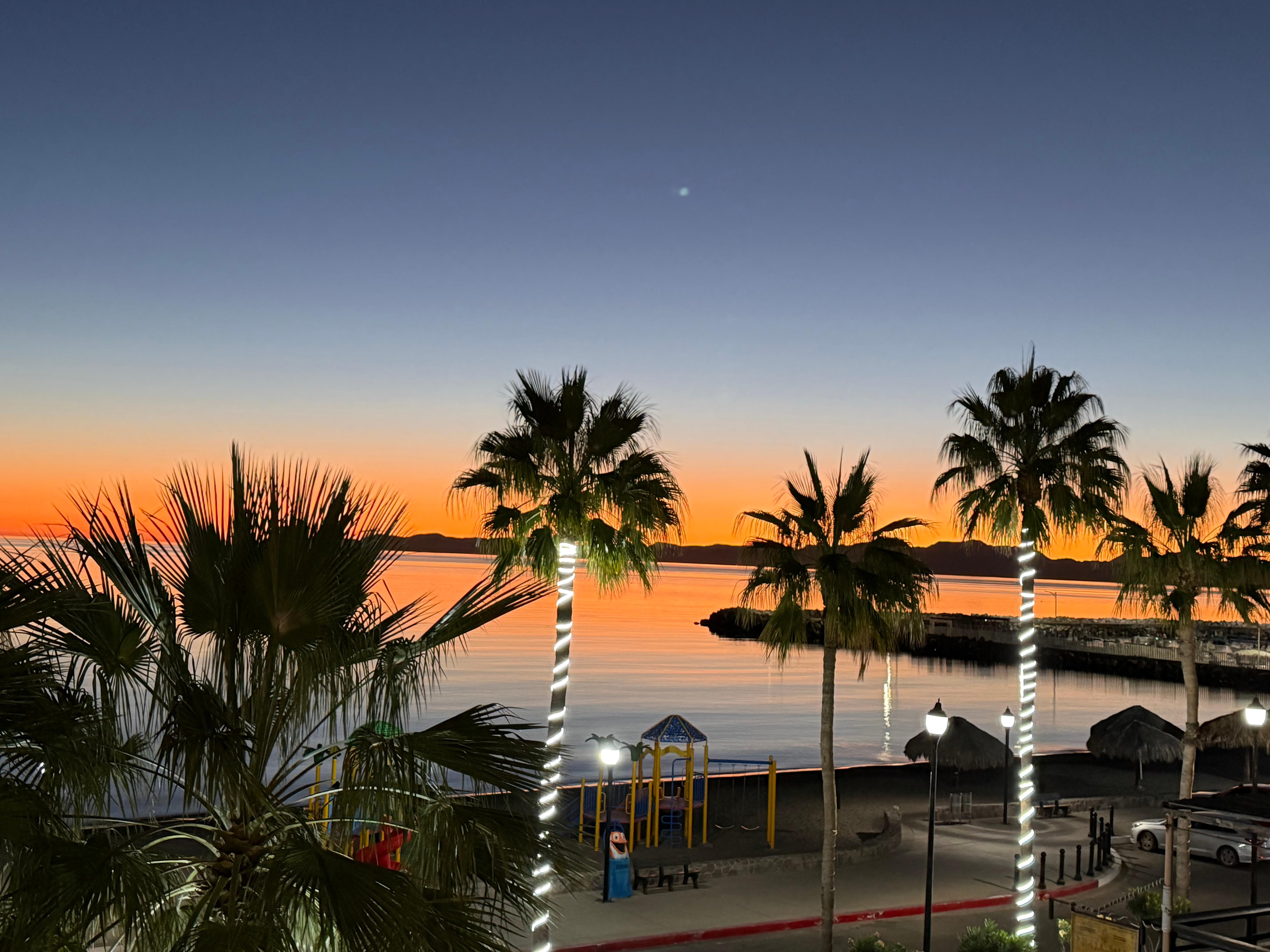 Sunrise from the rooftop patio 