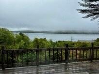 Foggy early morning with a little rain.