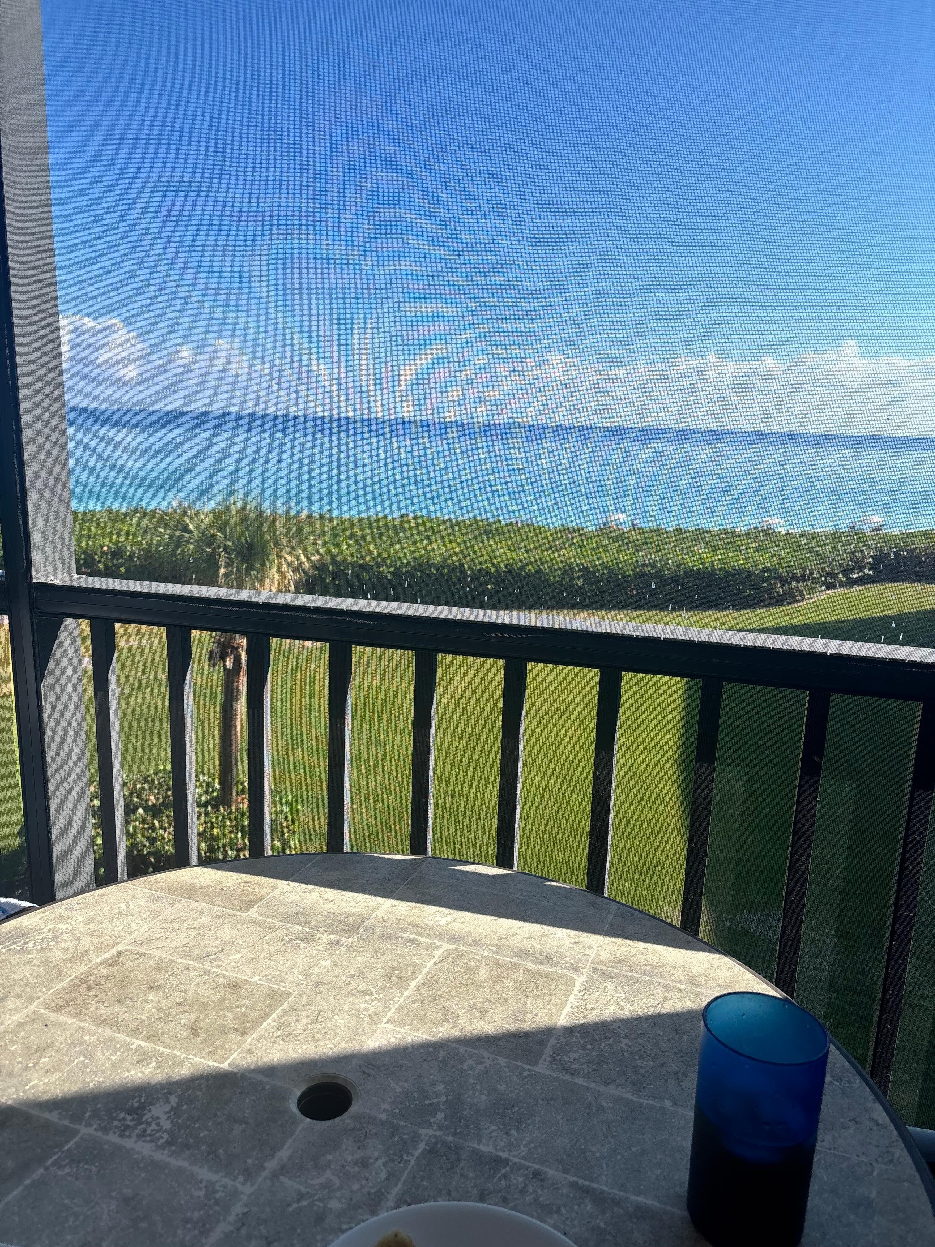 Oceanfront view from double balcony 