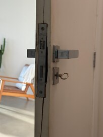 Multiple doors, with questionable locks.