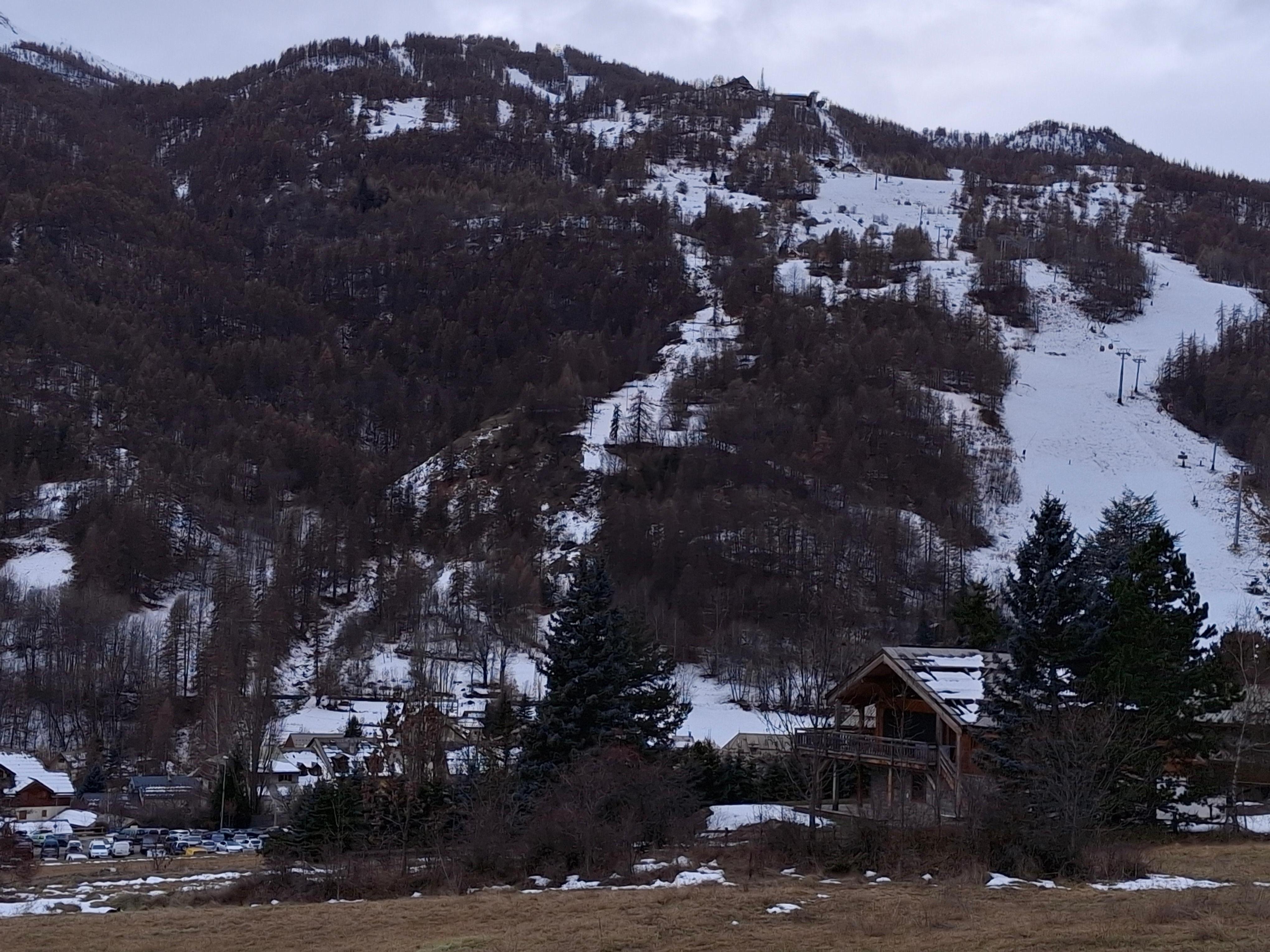 Looking across at the slopes