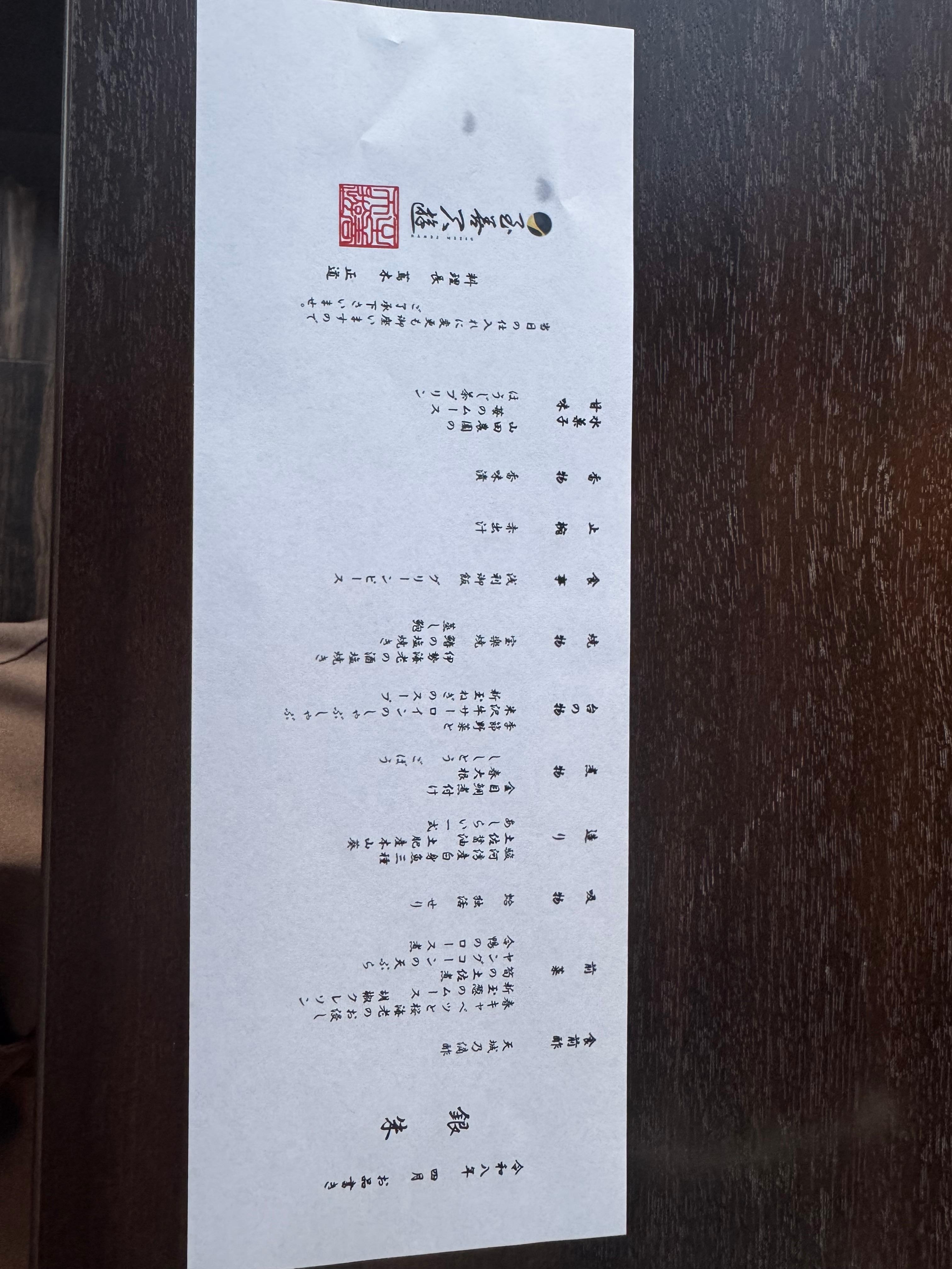 夕食メニューです