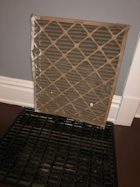 Filthy air filter left in second bedroom, not replaced
