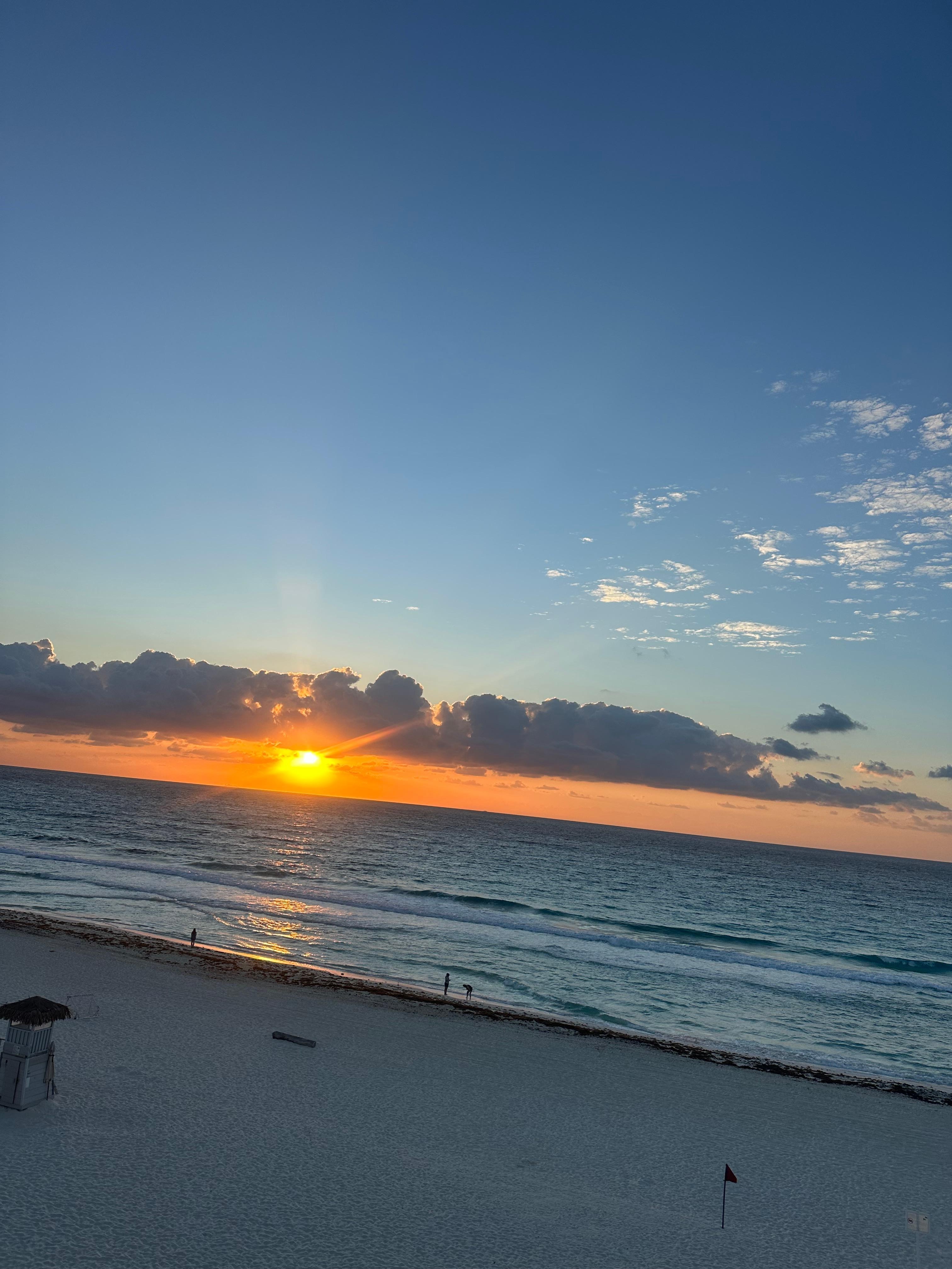 Sunrise at the beach front 