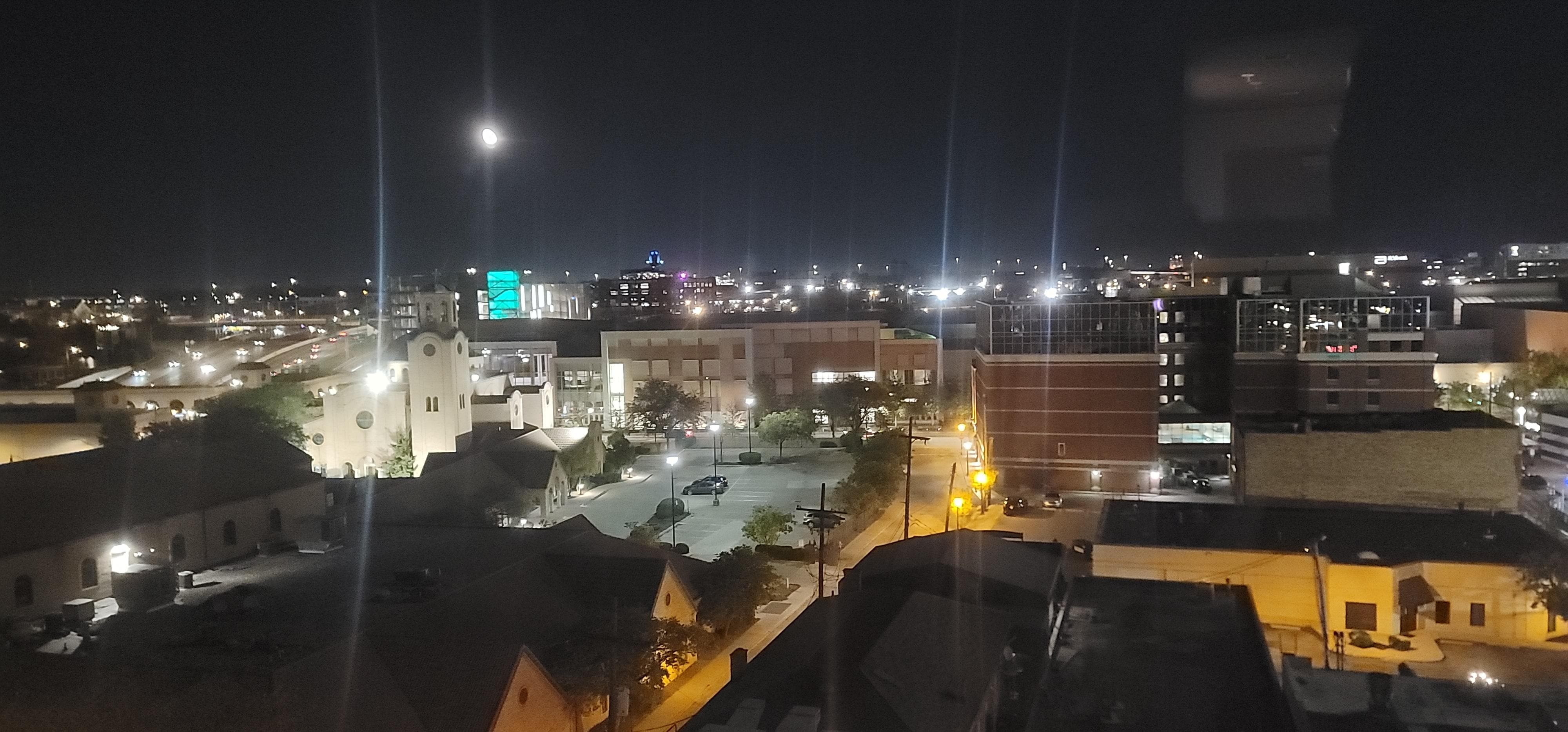 Night view of Columbus from the 7th floor (front of hotel).
