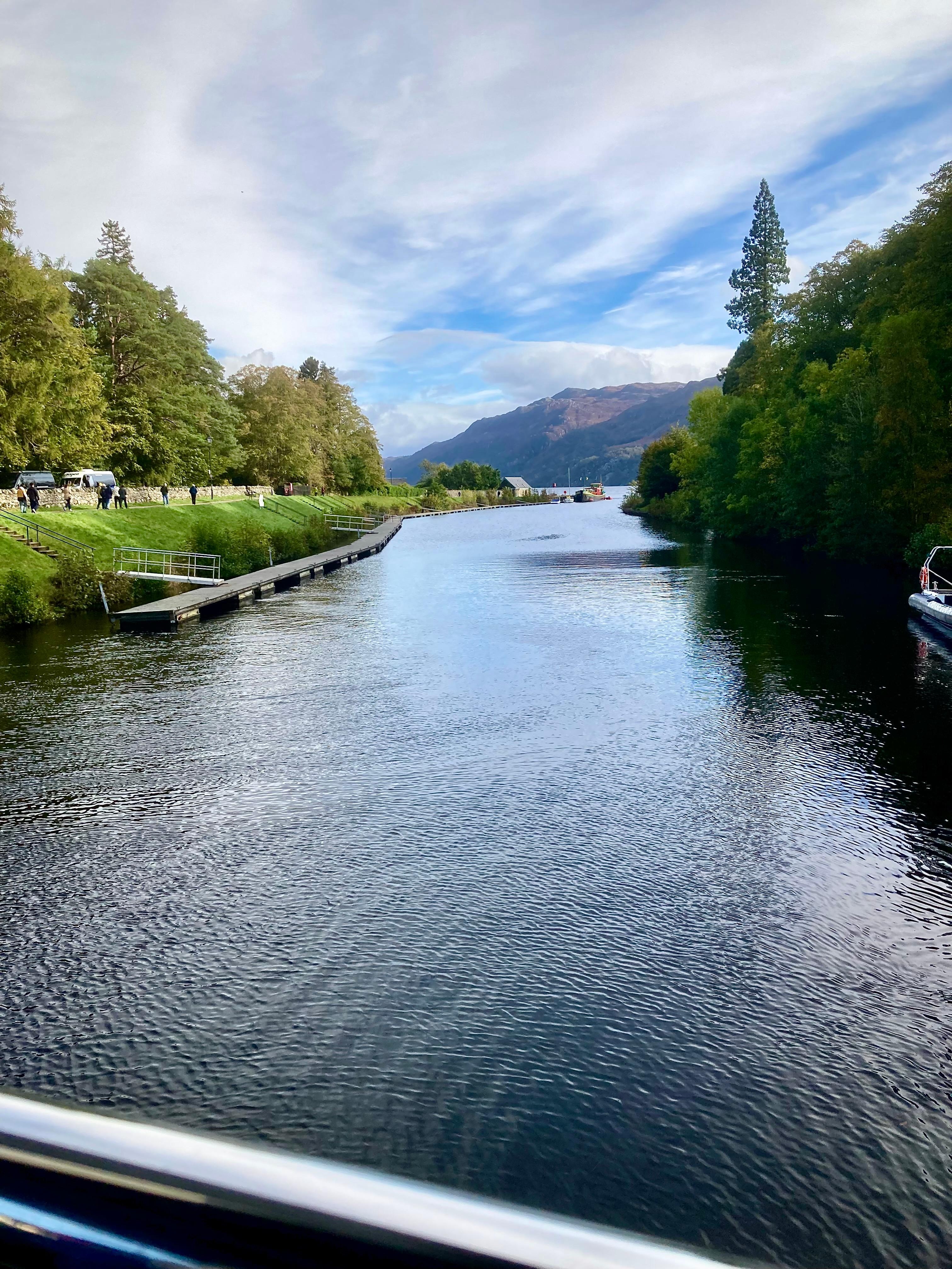Caledonian canal from Loch Ness Cruise