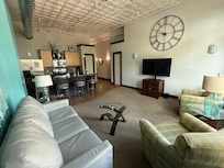 View of living area and kitchen