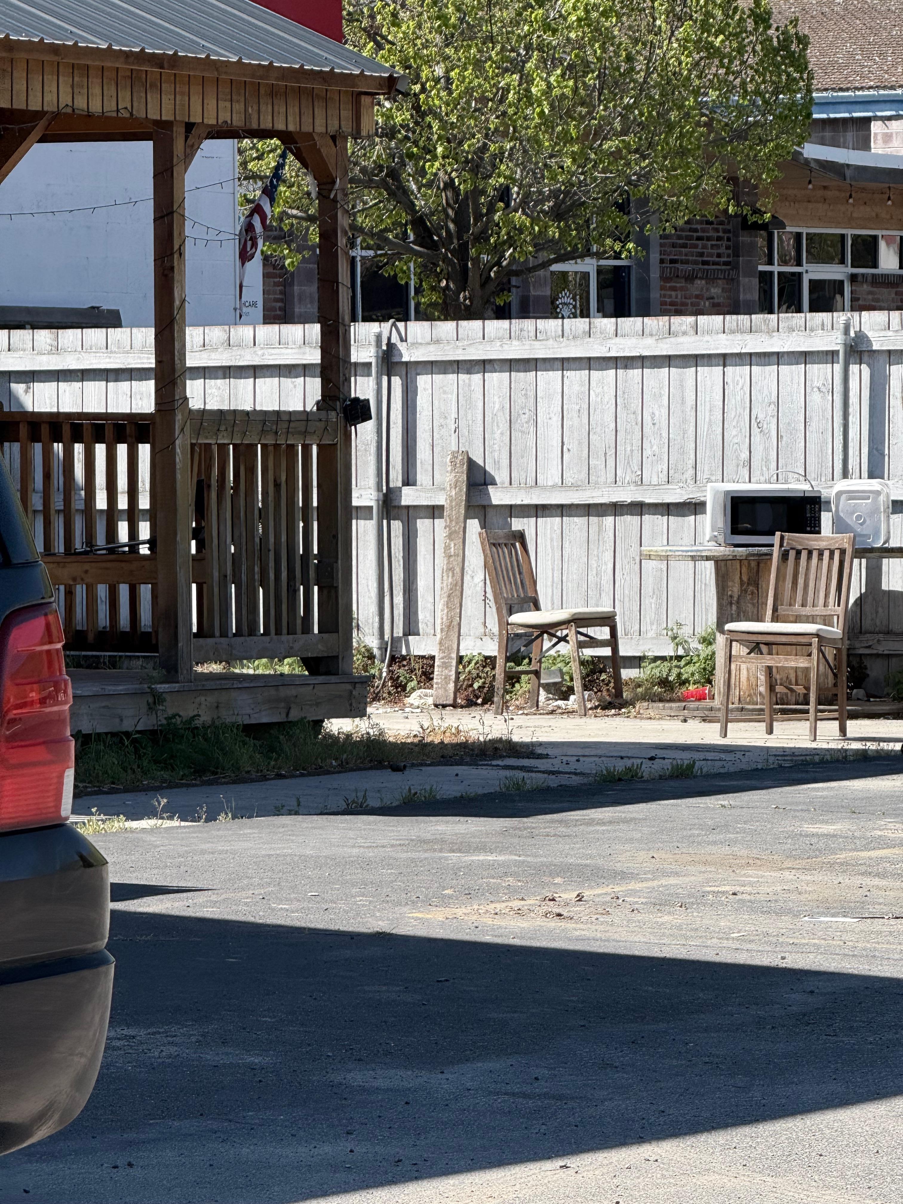 Parking lot gazebo area