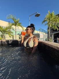 Hanging at the hot tub